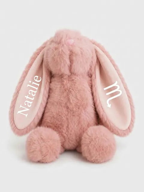 Zodiac Bunny Plush | Personalized Name & Star Sign Keepsake | Baby & Birthday Gift