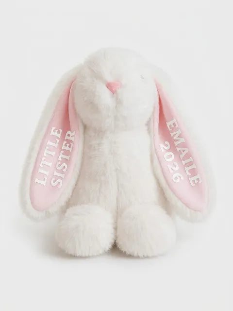 Little Sister Bunny Plush | Personalized Name Keepsake | New Baby Sibling Gift
