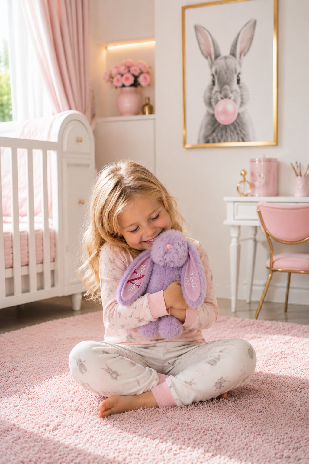 Personalized Baby Bunny Plush | Custom Birth Stats | Newborn & Baby Shower Gift