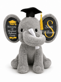 Personalized Graduation Elephant Plush | Custom Name & School | Grad Keepsake Gift