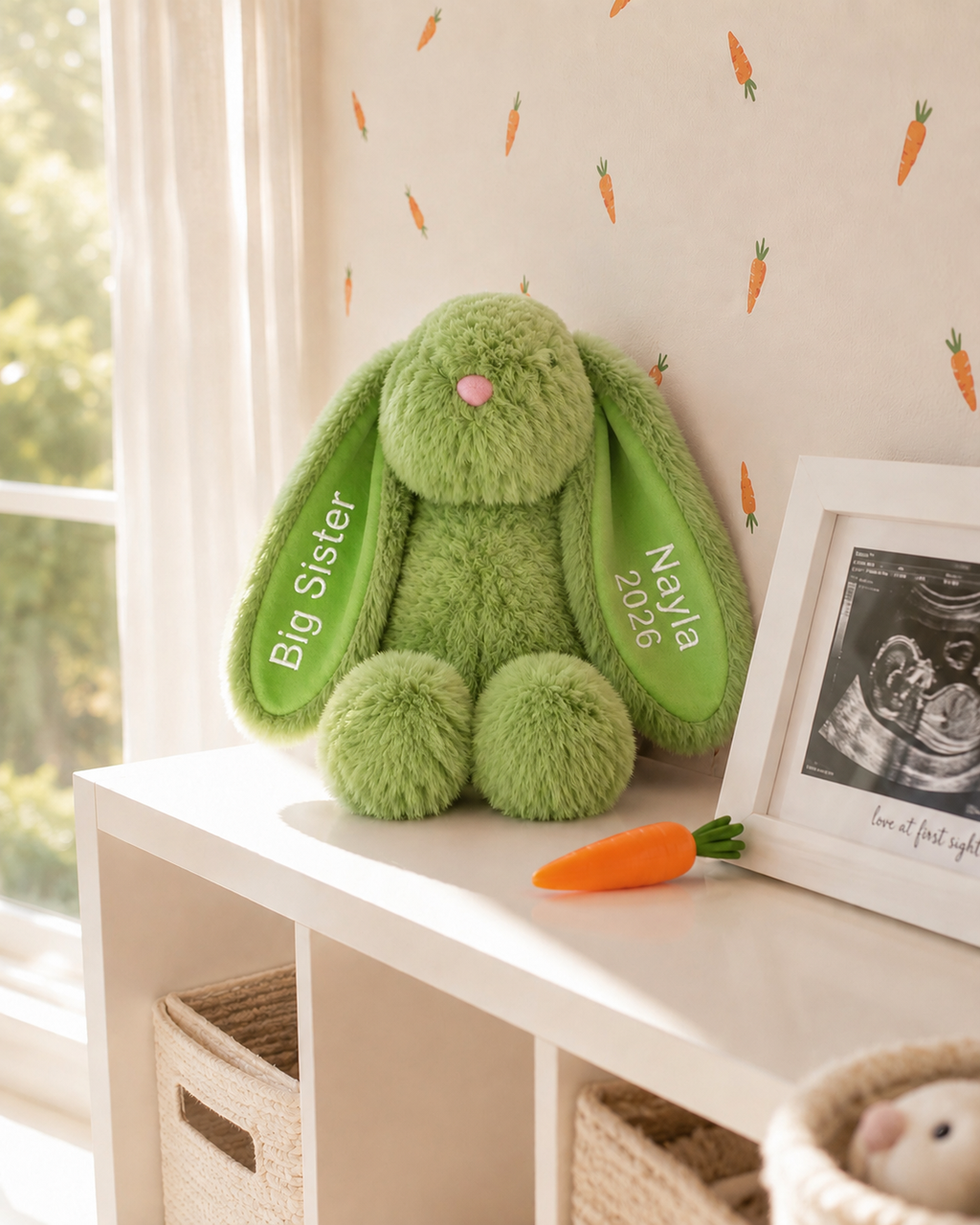 Big Sister Bunny Plush | Personalized Name Keepsake | New Baby Sibling Gift