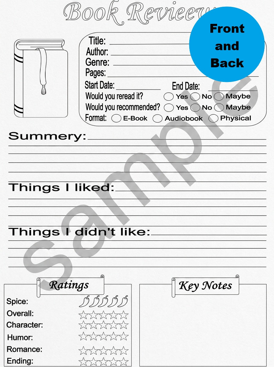 A5 Reading Journal Refill Pages | Book Tracker, TBR, Review & More