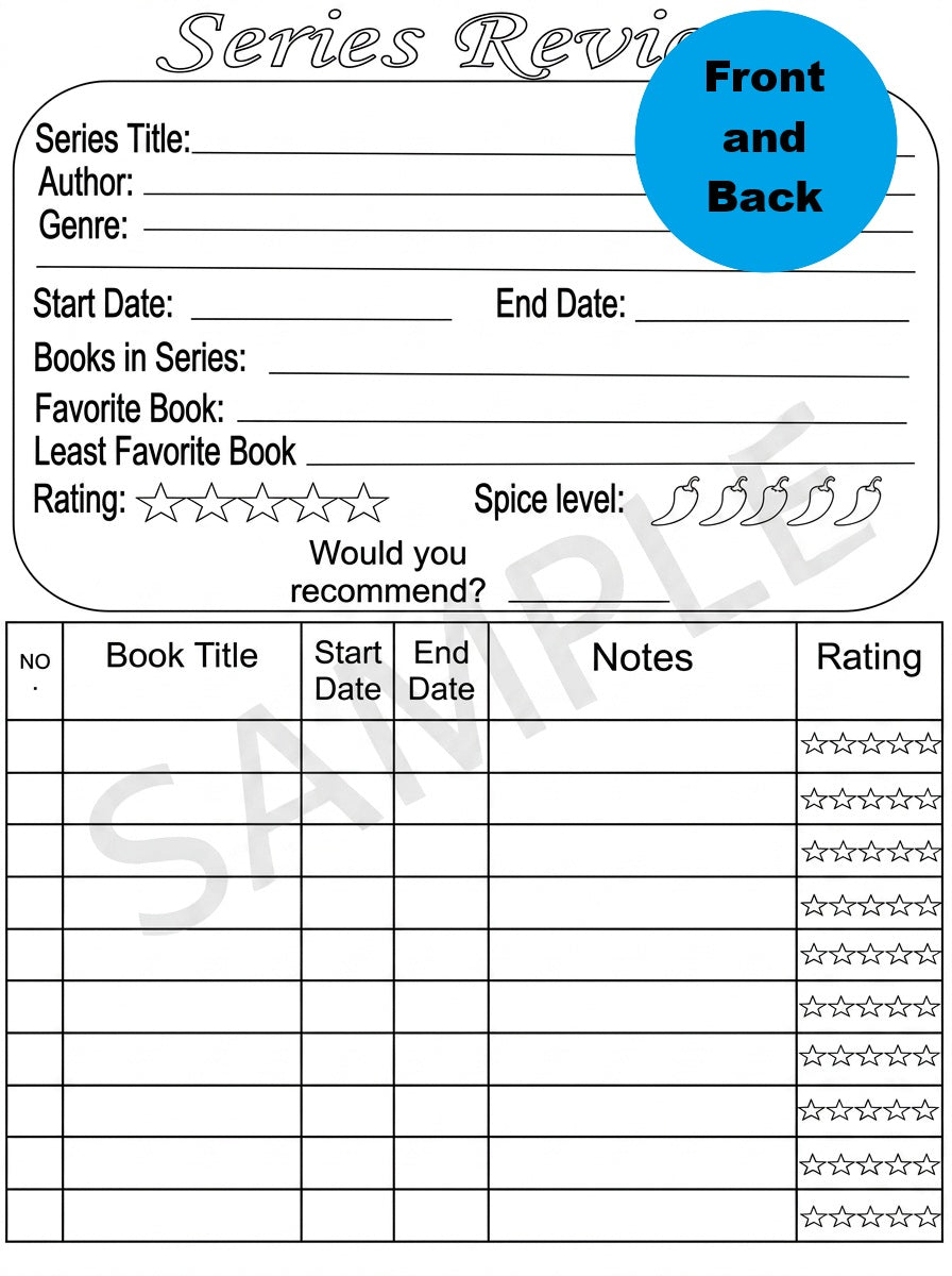 A5 Reading Journal Refill Pages | Book Tracker, TBR, Review & More